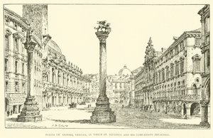 Piazza dei Signori, Vicenza, in which St Ignatius and his companions preached (engraving) by Henry William Brewer