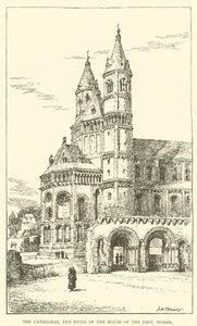 The Cathedral and Ruins of the House of the Diet, Worms (engraving) by Henry William Brewer