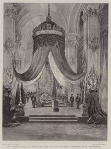 The Lying-in-State of the Late Czar in the Fortress Cathedral at St Petersburg by Henry William Brewer