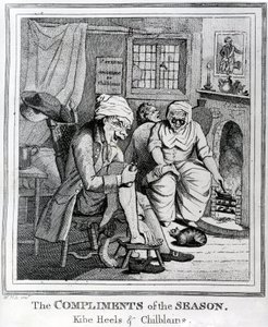 The Compliments of the Season, Kibe Heels and Chillblains, c.1785