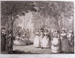 The Gardens of Carlton House with Neapolitan Ballad Singers, engraved by William Dickinson, 1784 by Henry William Bunbury