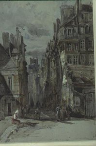 Street Scene, Old Paris by Henry William Burgess