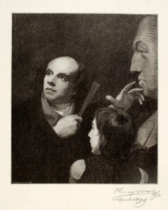 John Flaxman Modeling the Bust of William Hayley by Henry Wolf