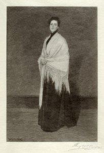 Lady with White Shawl by Henry Wolf