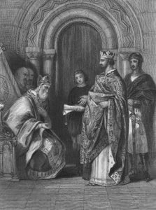 King Henry II of England Presenting the Papal Bull of 1155 that Allowed Him to Invade, Govern and Rule Ireland