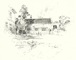 Grammar School, Lichfield, Where Dr Johnson Went to School by Herbert (after) Railton