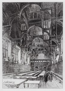 Middle Temple Hall by Herbert (after) Railton