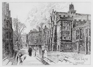 Middle Temple Hall and Fountain Court by Herbert (after) Railton