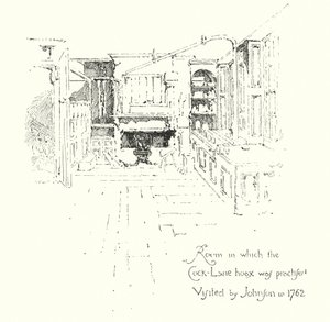 Room in which the Cock-Lane Ghost hoax was practised, Visited by Dr John in 1762