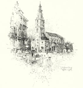 St Clement Dane’s Church, London, in 1774 by Herbert (after) Railton