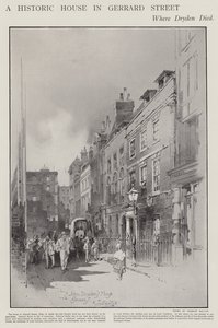 The House on Gerrard Street, London, Where the Poet John Dryden Died in 1700 by Herbert (after) Railton