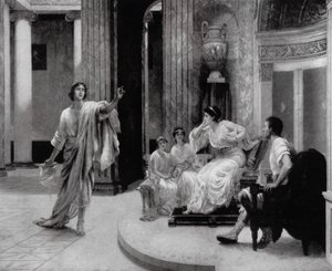 The Roman poet Virgil declaiming to the Empress Octavia his elegy on the death of her son, Marcellus by Herbert (after) Sidney