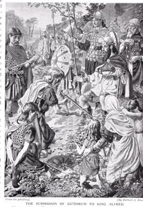 The Submission of Guthrum to King Alfred, illustration from 