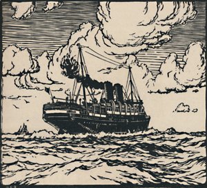Steamer at Sea by Herbert Kerr Rooke