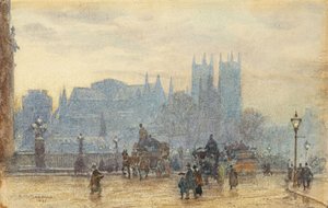 Westminster Abbey from Westminster Bridge 1892