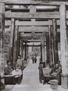 An Avenue of Torii at Inari Temple by Herbert Ponting