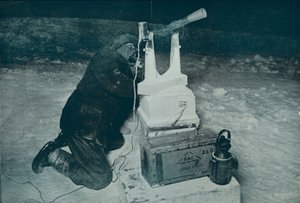 C. S. Wright Making Observation with the Transit, 8 August 1911