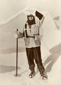 Captain Scott Wearing The Wallet in Which He Carried His Sledging Journals by Herbert Ponting