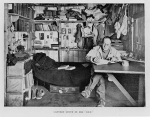 Captain Scott in His Den at Winter Quarters