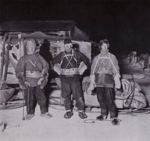 Dr. Wilson, Lieutenant Bowers and Cherry-Garrard Leaving for Cape Crozier by Herbert Ponting