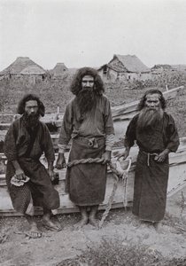 Happukonno, the Hunter (in centre), and two Ainu Fishermen by Herbert Ponting