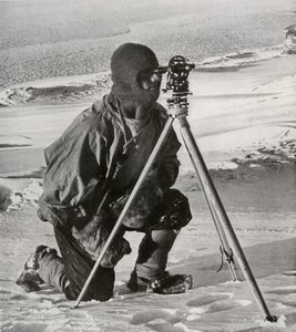 Lieut. E. R. G. R. Evans Surveying With The Four-Inch Theodolite by Herbert Ponting