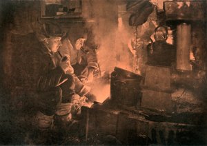 Oates and Meares at the Blubber-Stove in the Stables, 1911, 1913