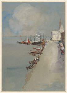 View in Venice with the Giudecca Canal by Hercules Brabazon Brabazon