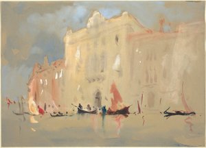 Gondolas Before a Palace on the Grand Canal in Venice by Hercules Brabazon Brabazon
