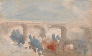 The Bridge at St. Valery by Hercules Brabazon Brabazon