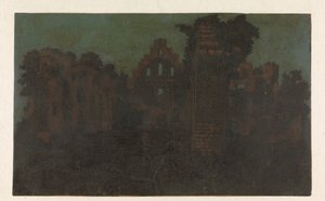 Ruins of the Abbey of Rijnsburg, Large Version by Hercules Segers