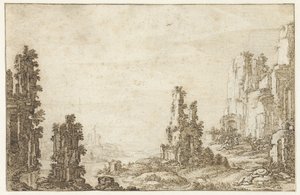 Landscape with ruins