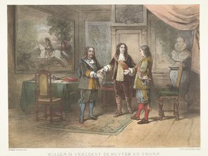 Prince William III Reconciles Michiel de Ruyter and Cornelis Tromp, 1673