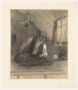 Tailor Working in an Attic Room by Herman Heijenbrock (possibly)