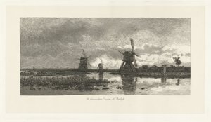 Landscape with Windmills by Herman Löwenstam