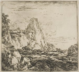 The Little Bridge near the Rock, from the series Set of Landscapes by Herman Naijwincx