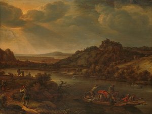 River View with Ferry by Herman the Younger Saftleven