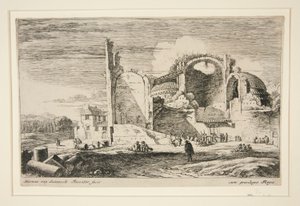 A Distribution of Bread to the Poor, from the series Twelve Landscapes by Herman van Swanevelt