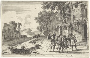 Abraham Receiving the Three Angels (Old Testament Scenes) by Herman van Swanevelt