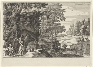 Elijah and the Angel (Old Testament Representations) by Herman van Swanevelt