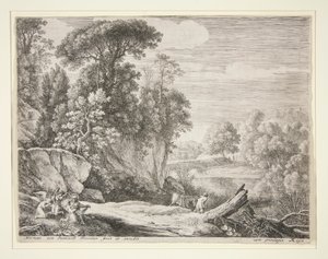 The Donkey Led to the River, from the Set The Flight into Egypt by Herman van Swanevelt