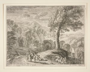 The Large Tree and the Cave, from the set The Flight into Egypt by Herman van Swanevelt