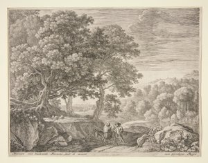 The Little Angels on the Hill, from the set The Flight into Egypt by Herman van Swanevelt