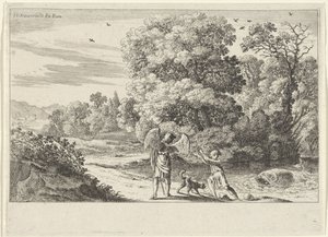 Tobias Frightened by the Fish Old Testament Representations (series title) by Herman van Swanevelt