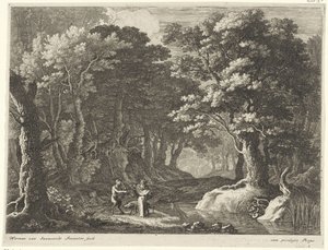 Temptation of St. Anthony the Great Landscapes with Penitent Saints (series title) by Herman van Swanevelt