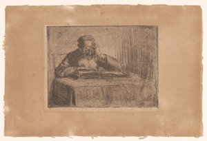 Reading Jewish Man by Hermann Struck (signed by artist)
