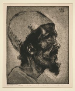 Male Head (of a Blind Man?) in Profile by Hermann Struck