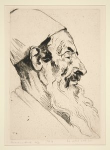 Male Head in Profile by Hermann Struck