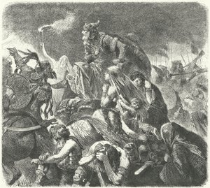 Attila the Hun After the Decisive Attack by the Visigoths at the Battle of Chalons, 451 by Hermann Vogel