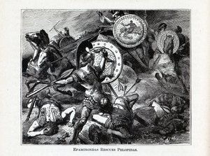 Epaminondas Rescues Pelopidas, 1882 by Hermann Vogel